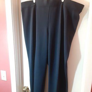 Catherine's navy slacks with grommet detail at bottom